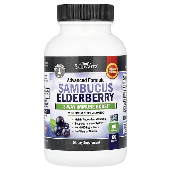 Sambucus Elderberry with Zinc & Vitamin C, 60 Capsules