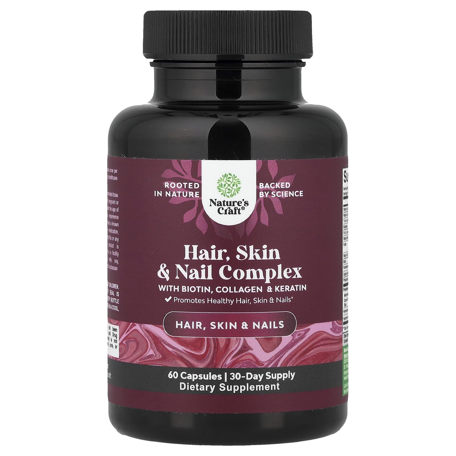 Hair, Skin & Nail Complex with Biotin, Collagen & Keratin, 60 Capsules