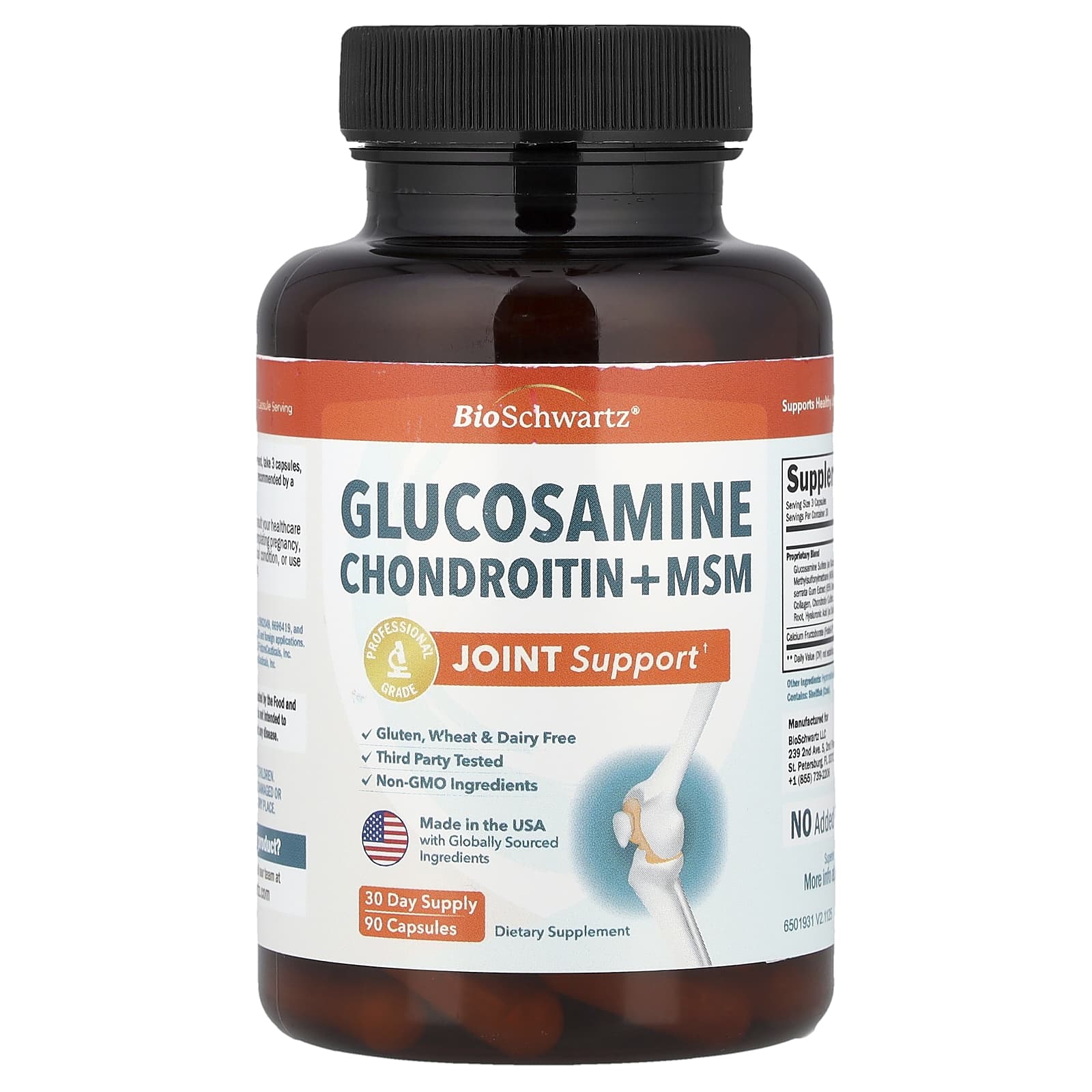Glucosamine Chondroitin + MSM, 90 Capsules