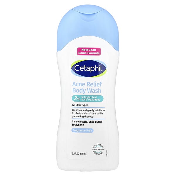 Acne Relief Body Wash, All Skin Types, Fragrance Free, 16.9 fl oz (500 ml)