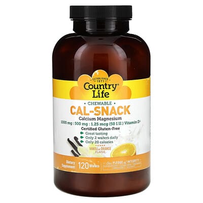 Cal-Snack, Chewable Calcium Magnesium, Vanilla Orange, 120 Wafers