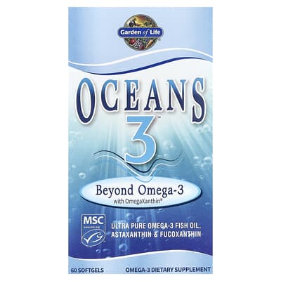 Мягкие гели Oceans 3™, Beyond Omega-3 с OmegaXanthin™, 60 шт