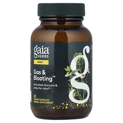 Gaia Herbs Gas & Bloating™, 50 веганских капсул