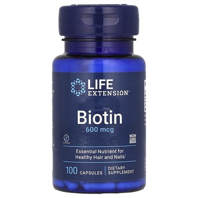 Биотин, 600 mcg, 100 капсул