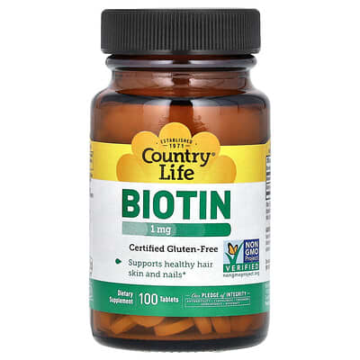 Biotin, 1 mg, 100 таблеток