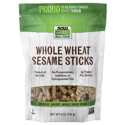 Real Food, Whole Wheat Sesame Sticks, 9 oz (255 g)