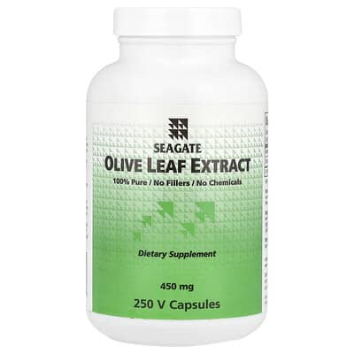 Экстракт листьев оливы, 450 mg, 250 веганских капсул