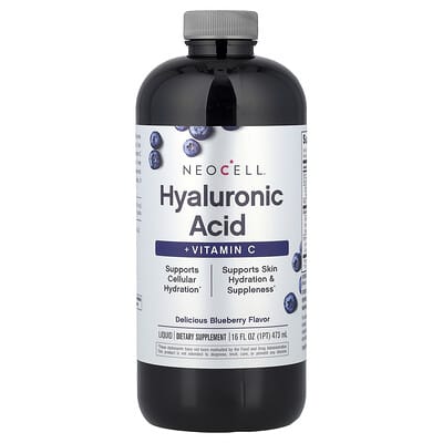 Жидкая гиалуроновая кислота + Vitamin C, черника, 16 fl oz (473 ml)