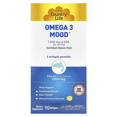 Omega 3 Mood®, натуральный лимон, 90 мягких капсул