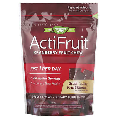 ActiFruit™, Жевательные конфеты с клюквой, 500 mg, 20 Soft Chews