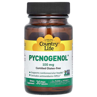 Pycnogenol, 100 mg, 30 веганских капсул