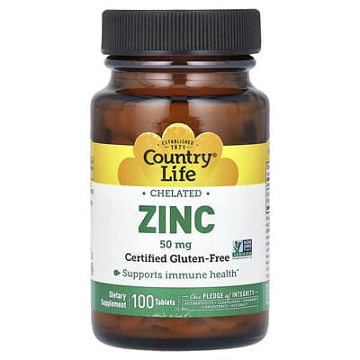 Chelated Zinc, 50 mg, 100 Tablets