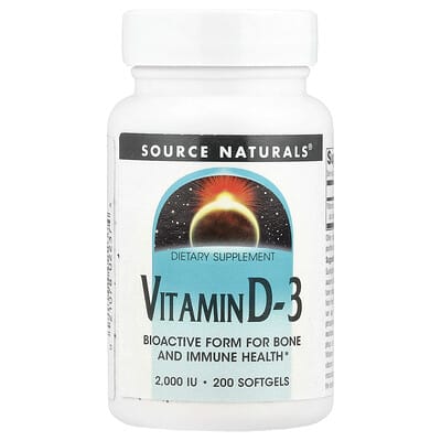 Vitamin D-3, 50 mcg (2,000 IU), 200 Softgels