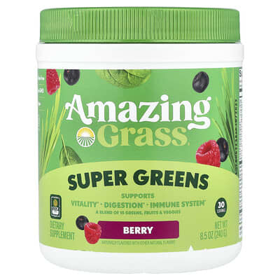 Суперфуд Super Greens, ягоды, 8.5 oz (240 g)