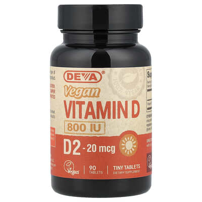 Веганский витамин D2, 20 mcg (800 IU), 90 таблеток