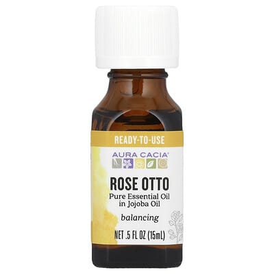 Эфирное масло в масле жожоба, Rose Otto, 0.5 fl oz (15 ml)