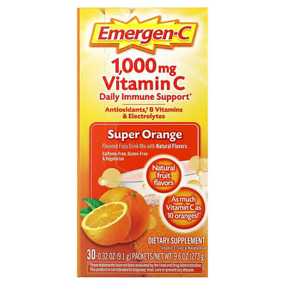 Vitamin C, Super Orange, 1,000 mg, 30 Packets, 0.32 oz (9.1 g) Each