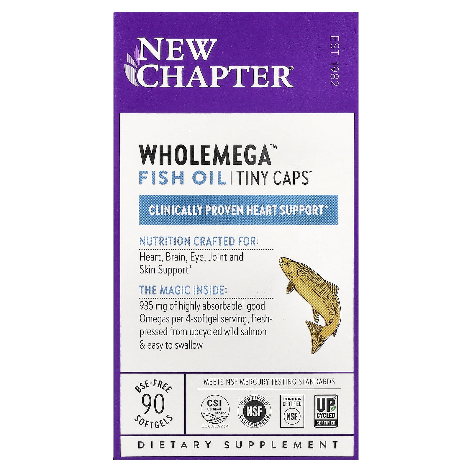 Wholemega™ рыбный жир, Tiny Caps™, 90 мягких капсул без BSE