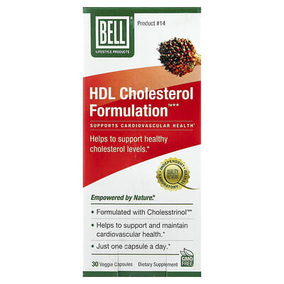 Bell Lifestyle Добавка HDL Cholesterol, 30 Veggie Capsules
