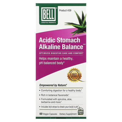 Bell Lifestyle Acidic Stomach Alkaline Balance™, 60 вегетарианских капсул