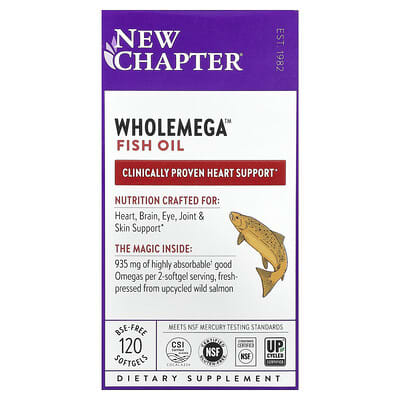 Wholemega™ Рыбий жир, 120 мягких капсул