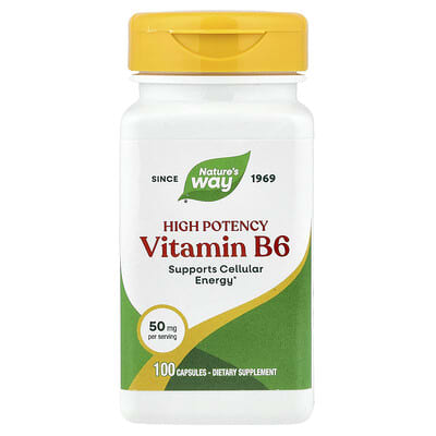 Витамин B6, 50 mg, 100 капсул