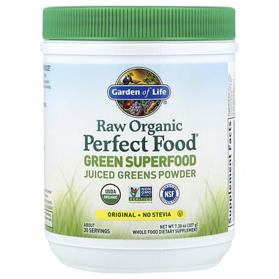 Raw Organic Perfect Food®, Green Superfood, Juiced Greens Powder, Original, 7.3 oz (207 g)