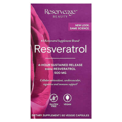 Reserveage Beauty Resveratrol, 60 вегетарианских капсул
