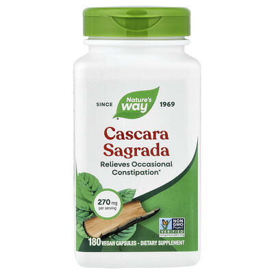 Nature's Way Cascara Sagrada, 270 mg, 180 веганских капсул