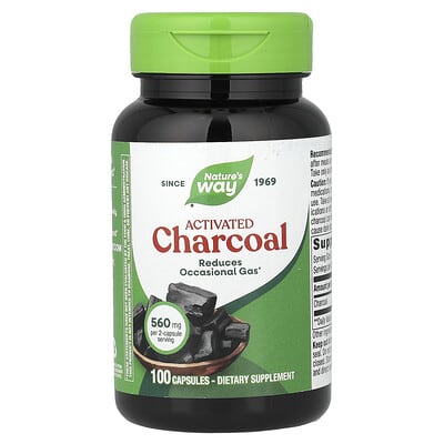 Активированный уголь, 100 капсул (280 mg на капсулу)