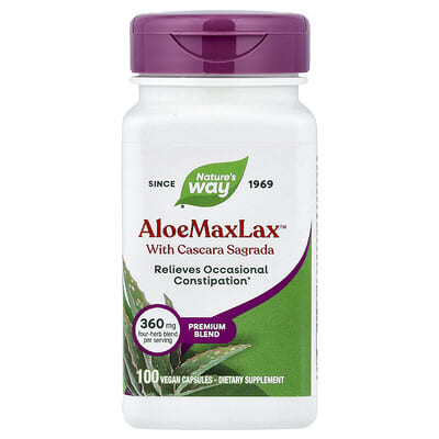 AloeMaxLax™ с Cascara Sagrada, 100 веганских капсул