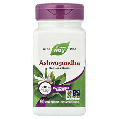 Ashwagandha, 60 веганских капсул (250 mg на капсулу)