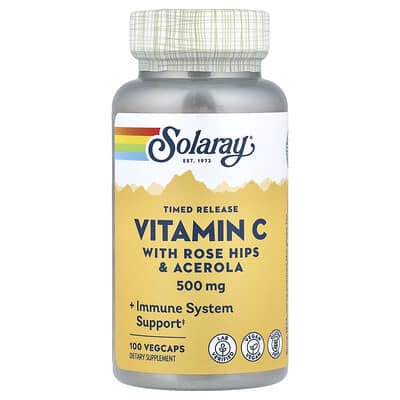 Timed Release, Vitamin C With Rose Hips & Acerola, 500 mg, 100 VegCaps