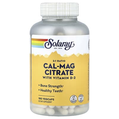 Cal-Mag Citrate с витамином D-2, 180 вегетарианских капсул