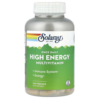 Мультивитамины Solaray Once Daily High Energy, 120 веганских капсул