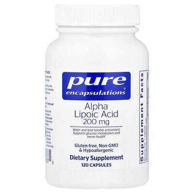 Альфа-липоевая кислота Pure Encapsulations, 200 mg, 120 Capsules
