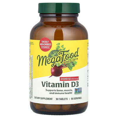Vitamin D3, 50 mcg (2,000 IU), 90 Tablets