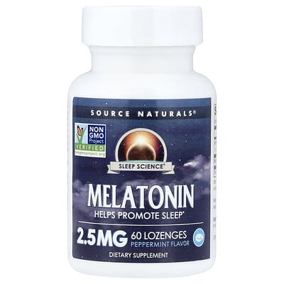 Sleep Science® мелатонин, перечная мята, 60 пастилок
