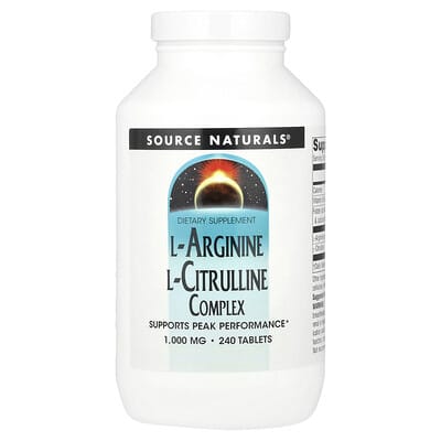 Комплекс L-Arginine L-Citrulline, 1,000 mg, 240 таблеток