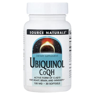 Ubiquinol, CoQH, 100 mg, 30 мягких капсул Source Naturals