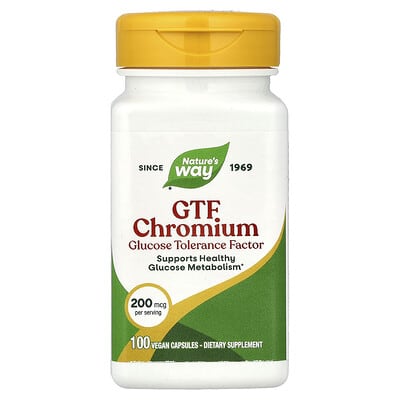 GTF Chromium, 200 mcg, 100 веганских капсул