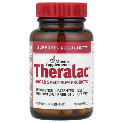 Master Supplements Theralac® Широкоспектровый пробиотик, 30 капсул