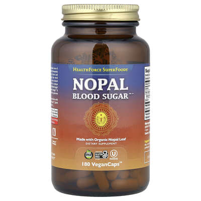 HealthForce Superfoods Nopal Blood Sugar™, 180 веганских капсул (500 mg на капсулу)