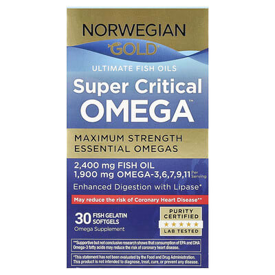 Norwegian Gold®, Super Critical Omega™, Maximum Strength, 30 мягких капсул