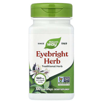 Трава Eyebright, 100 веганских капсул (280 mg на капсулу)