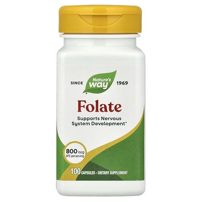 Folate, 800 mcg DFE, 100 Capsules