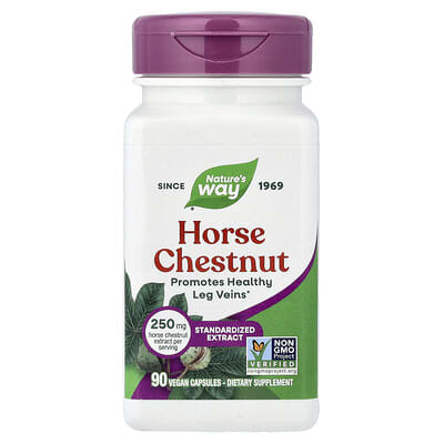 Horse Chestnut, стандартизированный экстракт, 90 веганских капсул