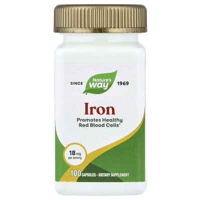 Железо, 18 mg, 100 капсул