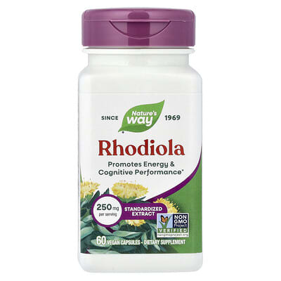 Nature's Way Rhodiola, 250 mg, 60 веганских капсул
