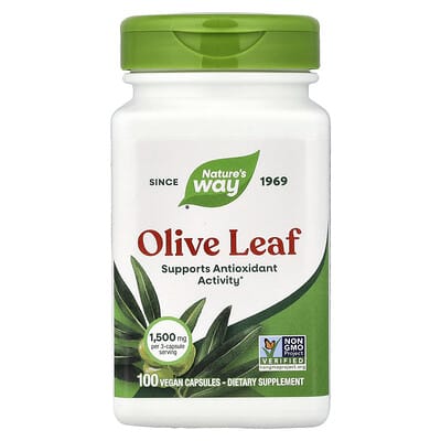 Olive Leaf, 100 веганских капсул (500 mg на капсулу)